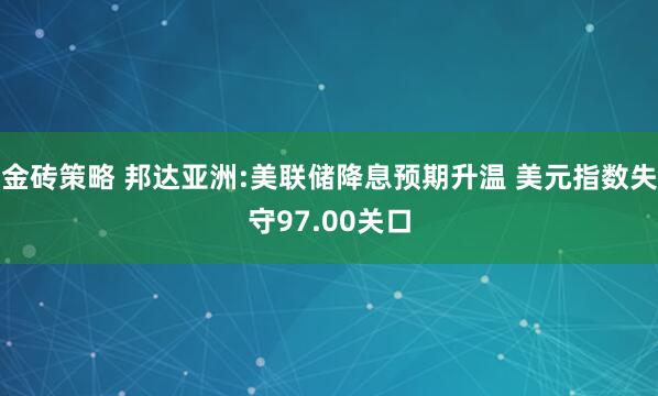 金砖策略 邦达亚洲:美联储降息预期升温 美元指数失守97.00关口