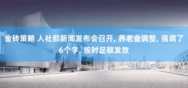 金砖策略 人社部新闻发布会召开, 养老金调整, 强调了6个字, 按时足额发放