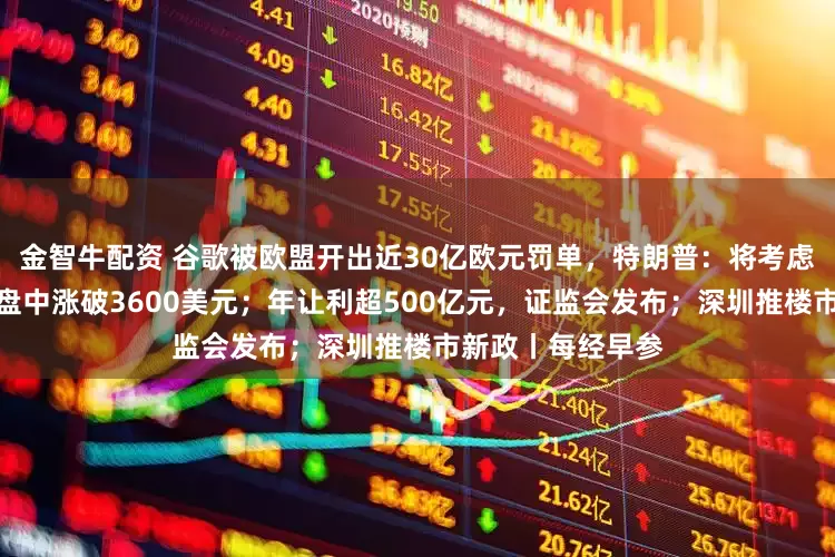 金智牛配资 谷歌被欧盟开出近30亿欧元罚单，特朗普：将考虑反制；现货黄金盘中涨破3600美元；年让利超500亿元，证监会发布；深圳推楼市新政丨每经早参